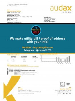 Portugal Electricity Utility Bill Sample